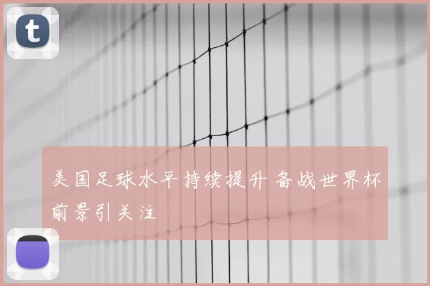 美国足球水平持续提升 备战世界杯前景引关注